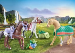 Les Animaux|PLAYMOBIL 3 chevaux Morgan, Quarter Horse & Shagya