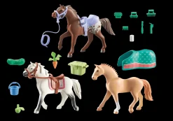 Les Animaux|PLAYMOBIL 3 chevaux Morgan, Quarter Horse & Shagya