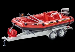 Héros Du Quotidien|Action & Aventure|PLAYMOBIL Bateau de pompier et remorque