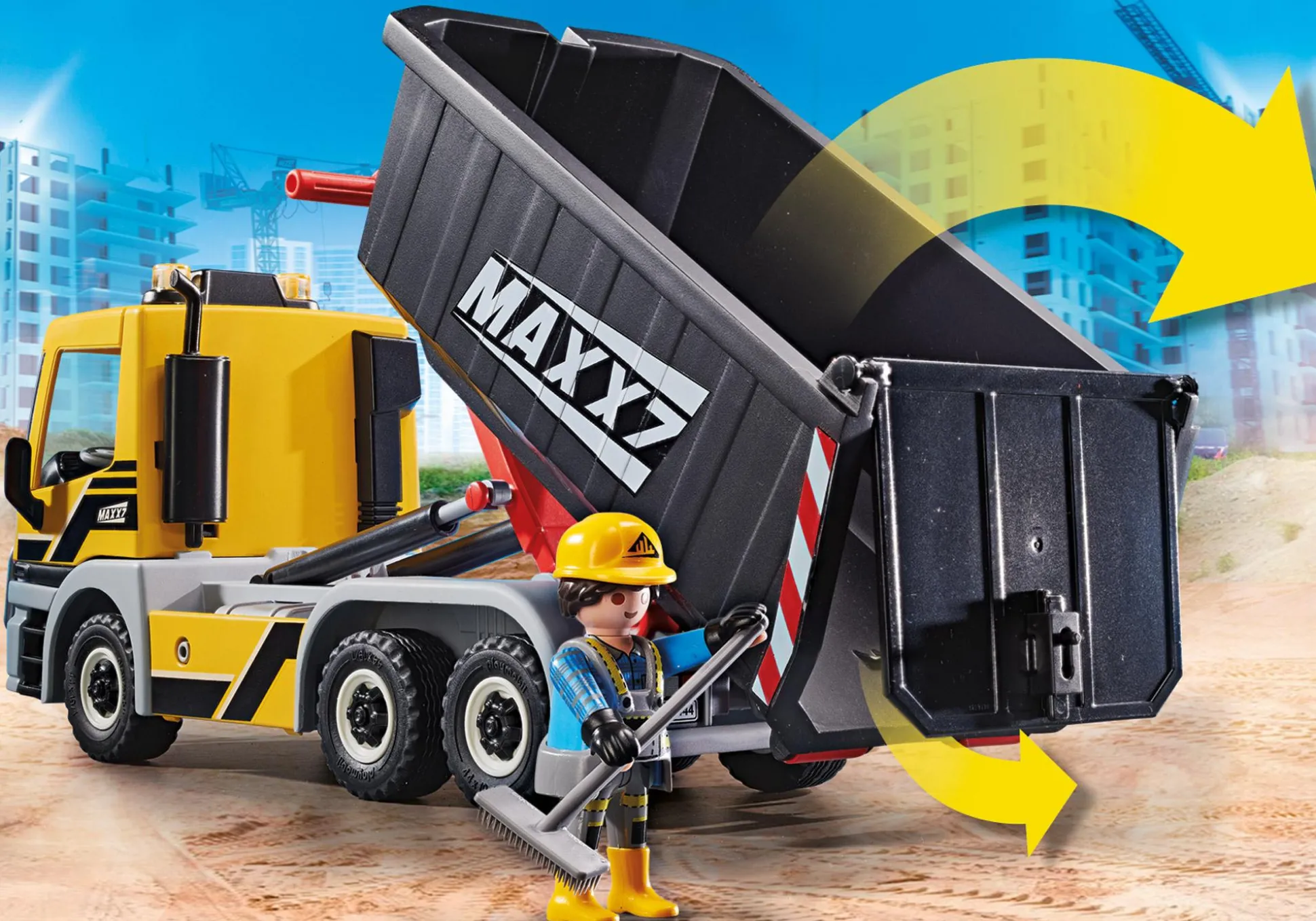 Action & Aventure|Action Heroes|PLAYMOBIL Camion avec benne et plateforme