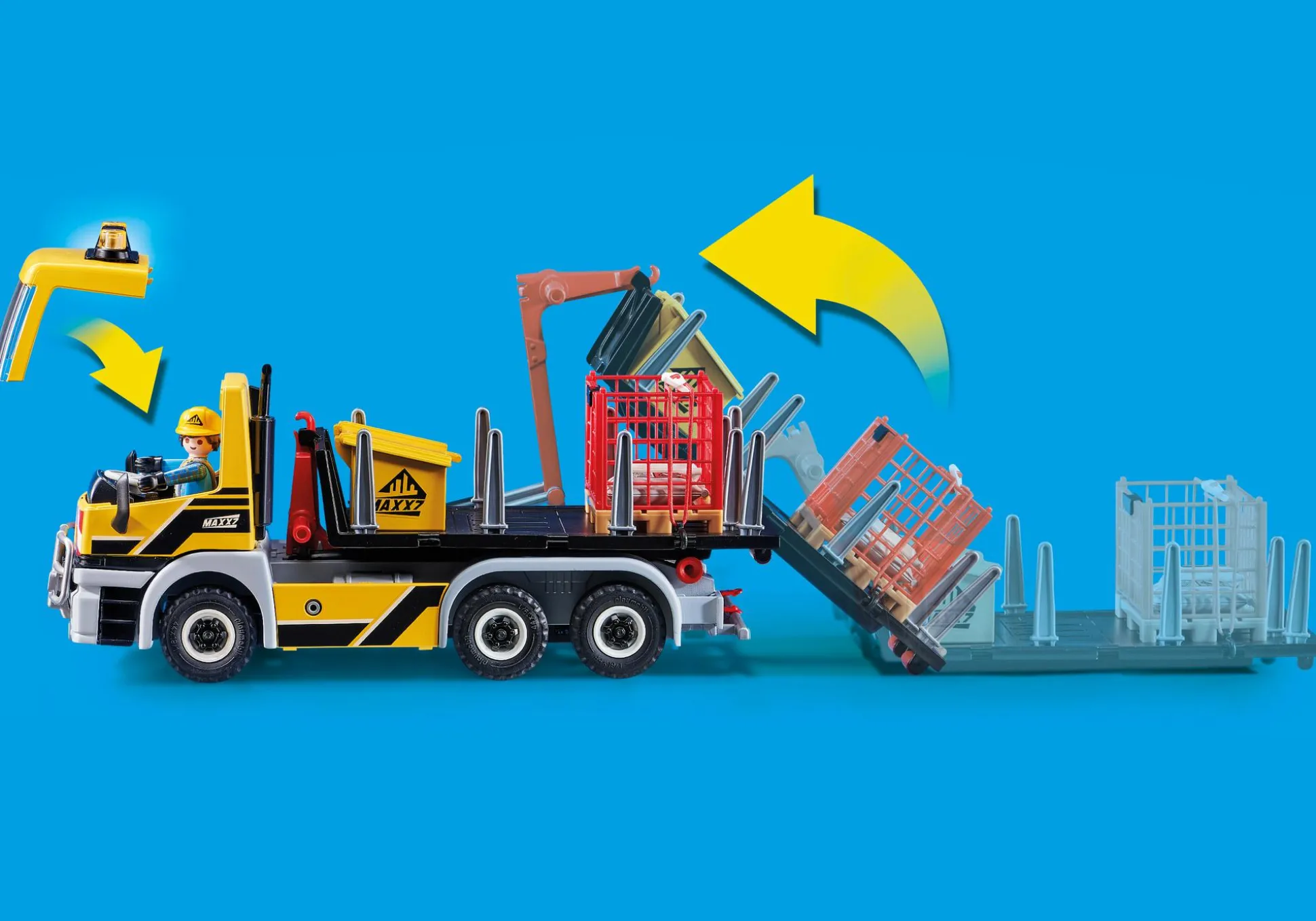 Action & Aventure|Action Heroes|PLAYMOBIL Camion avec benne et plateforme