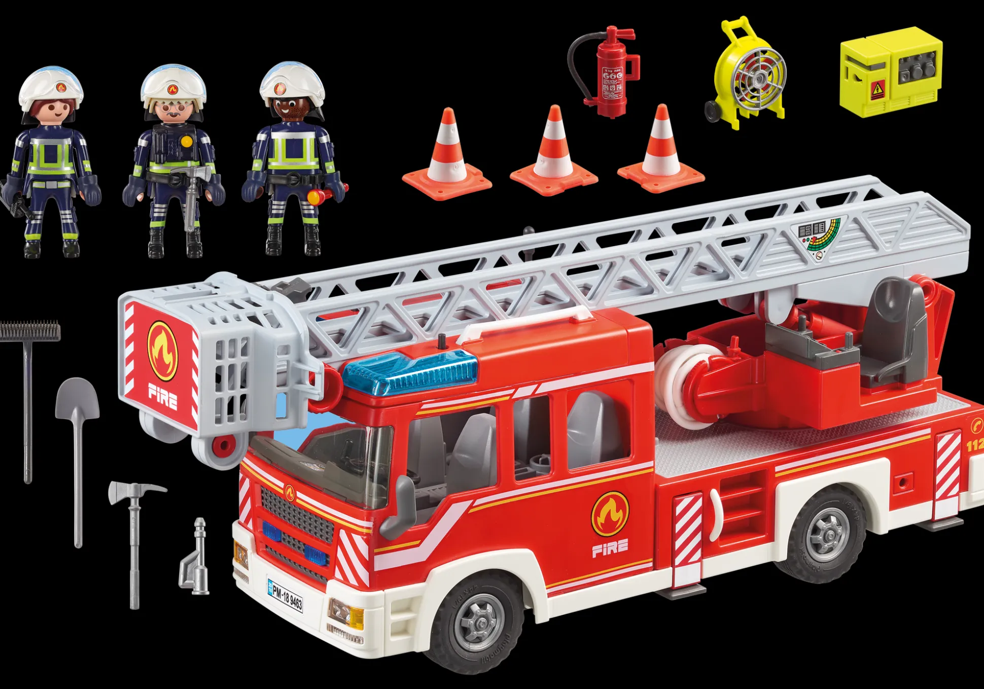 Héros Du Quotidien|Action & Aventure|PLAYMOBIL Camion de pompiers avec échelle pivotante