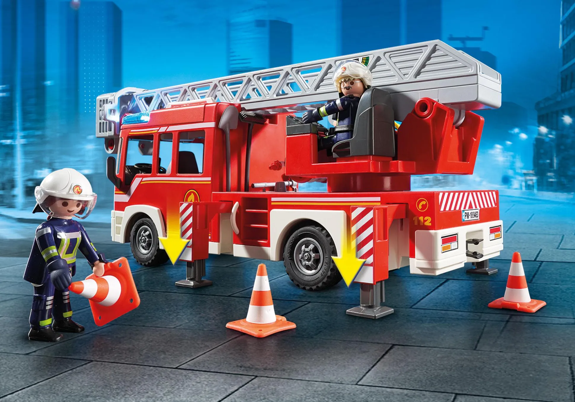Héros Du Quotidien|Action & Aventure|PLAYMOBIL Camion de pompiers avec échelle pivotante