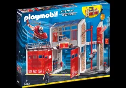 Héros Du Quotidien|Action & Aventure|PLAYMOBIL Caserne de pompiers avec hélicoptère