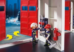 Héros Du Quotidien|Action & Aventure|PLAYMOBIL Caserne de pompiers avec hélicoptère