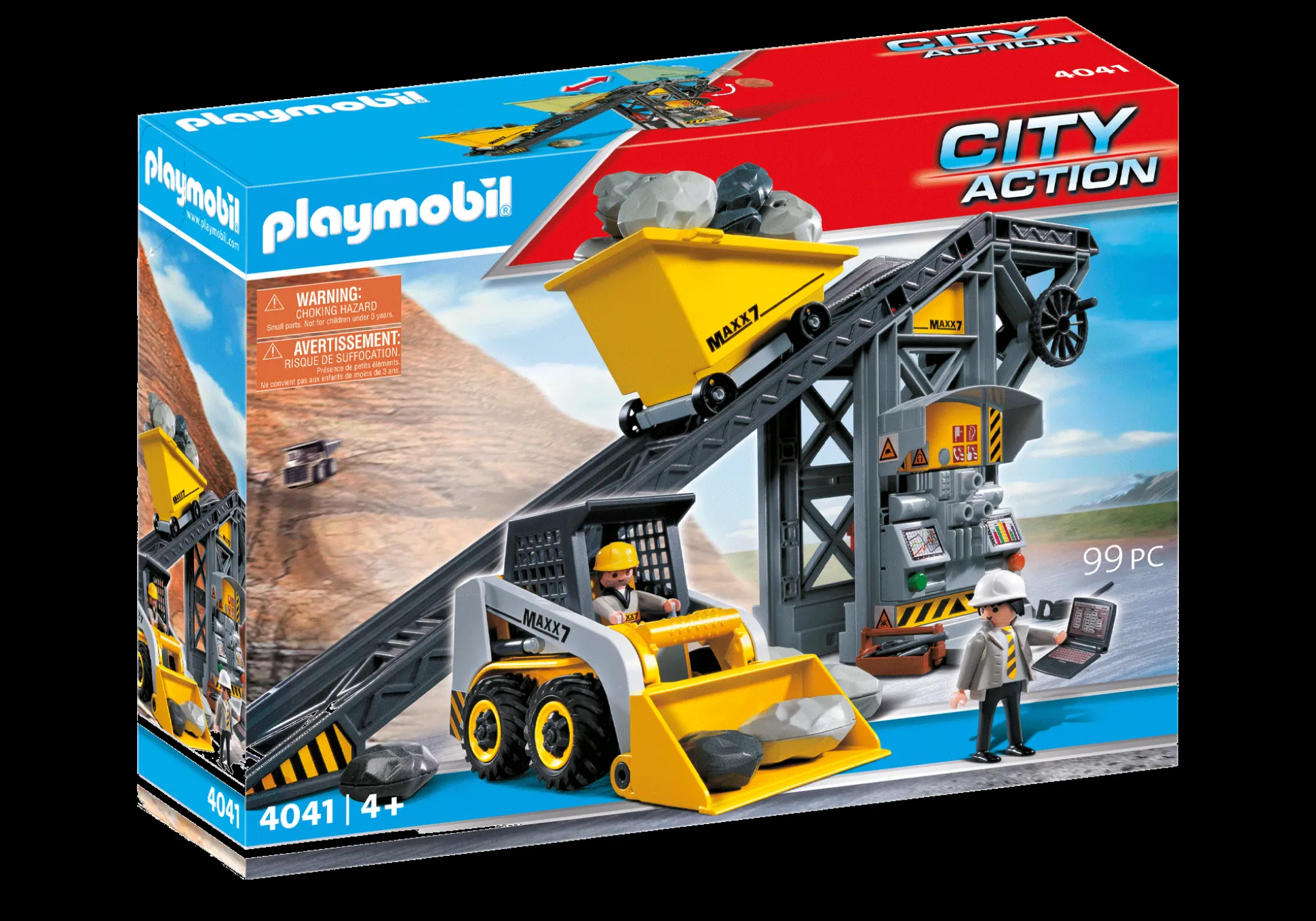 Héros Du Quotidien|Action & Aventure|PLAYMOBIL Convoyeur avec pelleteuse