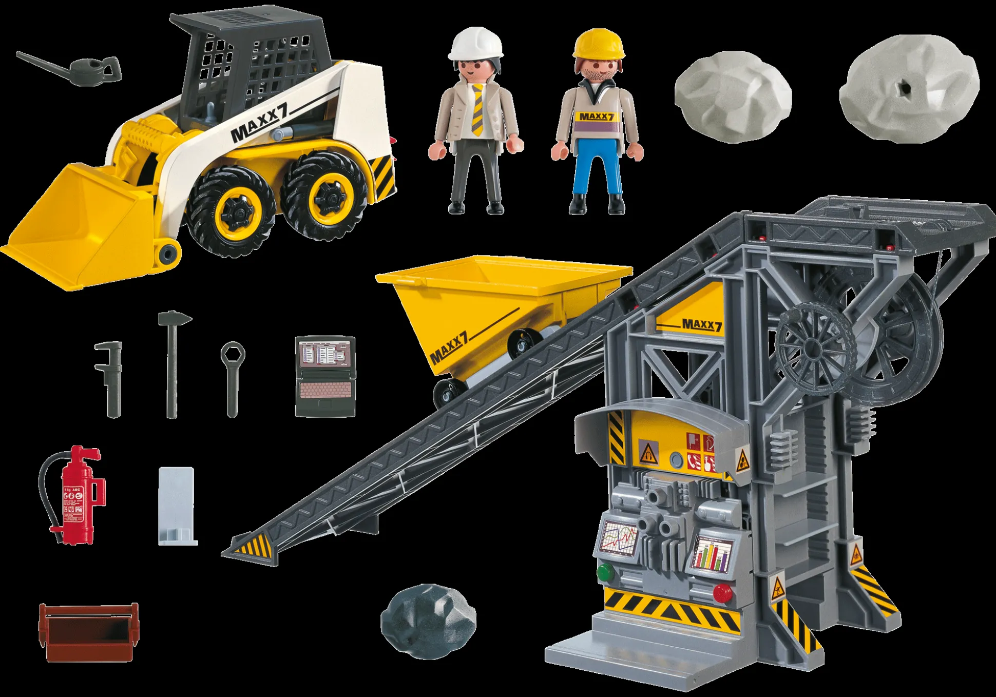 Héros Du Quotidien|Action & Aventure|PLAYMOBIL Convoyeur avec pelleteuse