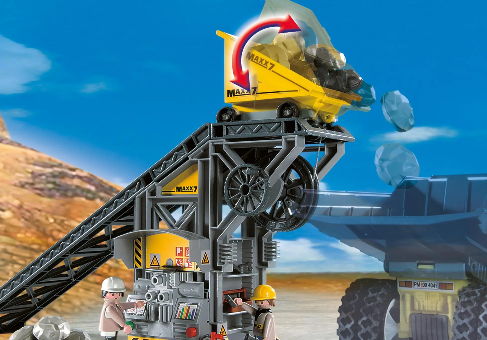 Héros Du Quotidien|Action & Aventure|PLAYMOBIL Convoyeur avec pelleteuse