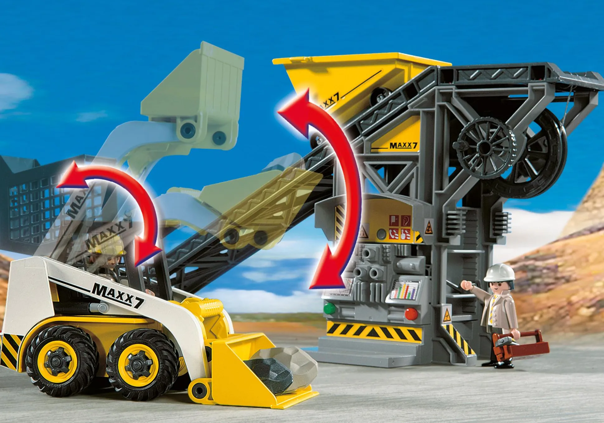 Héros Du Quotidien|Action & Aventure|PLAYMOBIL Convoyeur avec pelleteuse