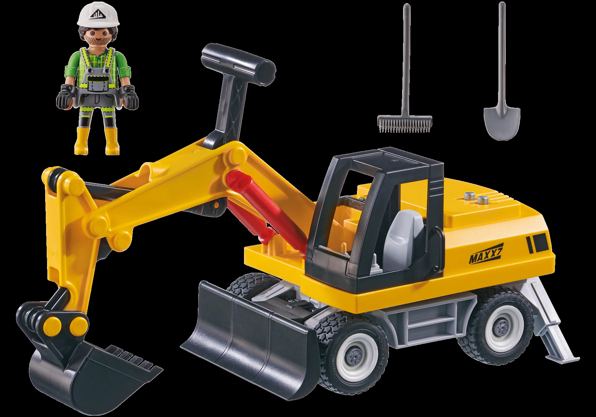 Héros Du Quotidien|Action Heroes|PLAYMOBIL Excavatrice avec pelle