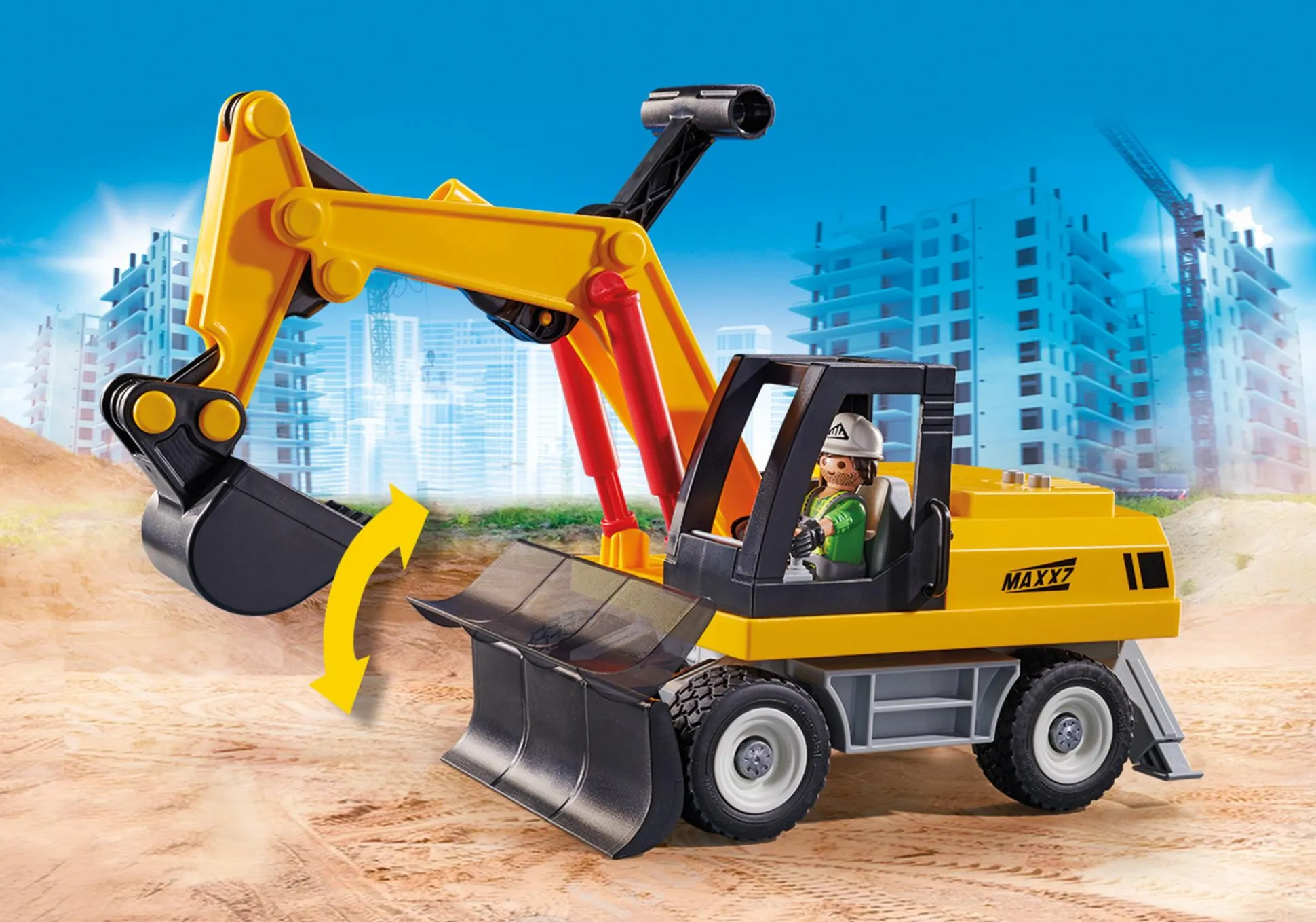 Héros Du Quotidien|Action Heroes|PLAYMOBIL Excavatrice avec pelle