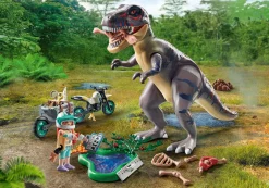 Imaginaire|Dinos & Dragons|PLAYMOBIL Explorateur avec moto et tyrannosaure