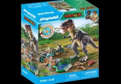 Imaginaire|Dinos & Dragons|PLAYMOBIL Explorateur avec moto et tyrannosaure