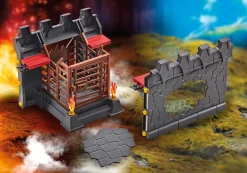 Imaginaire|Action & Aventure|PLAYMOBIL Façade d'extension avec prison et mur cassable pour la Forteresse volcanique des Burnham Raiders