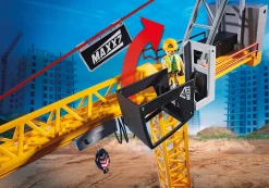 Action & Aventure|Héros Du Quotidien|PLAYMOBIL Grue radio-commandée avec mur de construction