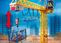 Action & Aventure|Héros Du Quotidien|PLAYMOBIL Grue radio-commandée avec mur de construction