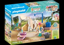 Les Animaux|PLAYMOBIL Isabella & Lioness aire de lavage pour chevaux
