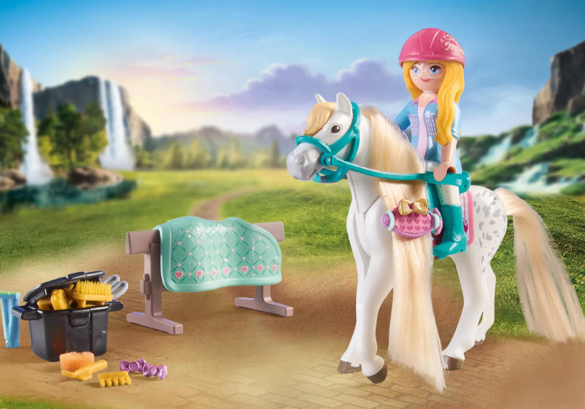 Les Animaux|PLAYMOBIL Isabella & Lioness aire de lavage pour chevaux