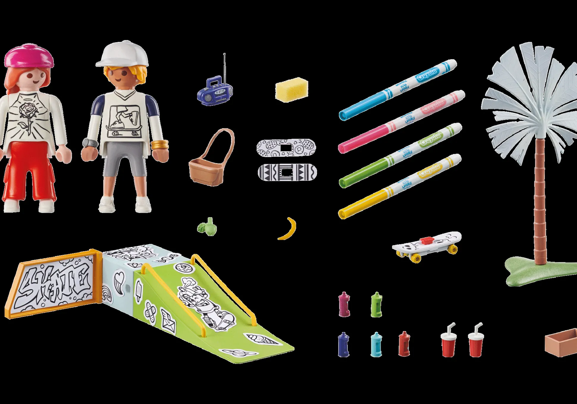La Vie Quotidienne|PLAYMOBIL Color : Skateurs avec rampe