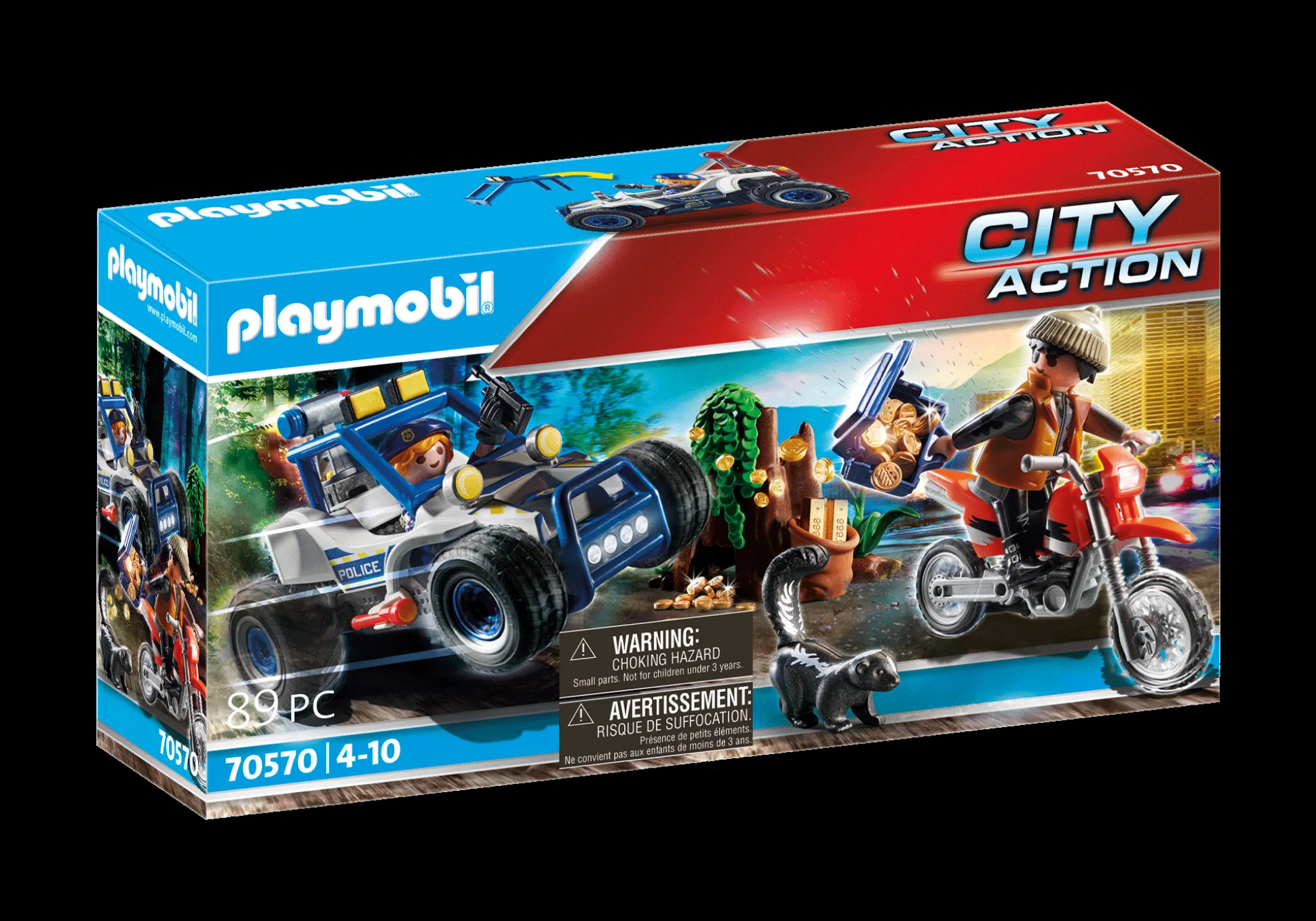 Héros Du Quotidien|Action & Aventure|PLAYMOBIL Policier avec voiturette et voleur à moto