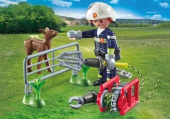 Action & Aventure|Héros Du Quotidien|PLAYMOBIL Pompier avec faon