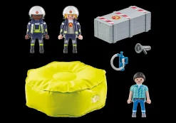Héros Du Quotidien|Action & Aventure|PLAYMOBIL Pompiers avec coussin de sauvetage