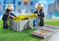 Héros Du Quotidien|Action & Aventure|PLAYMOBIL Pompiers avec coussin de sauvetage