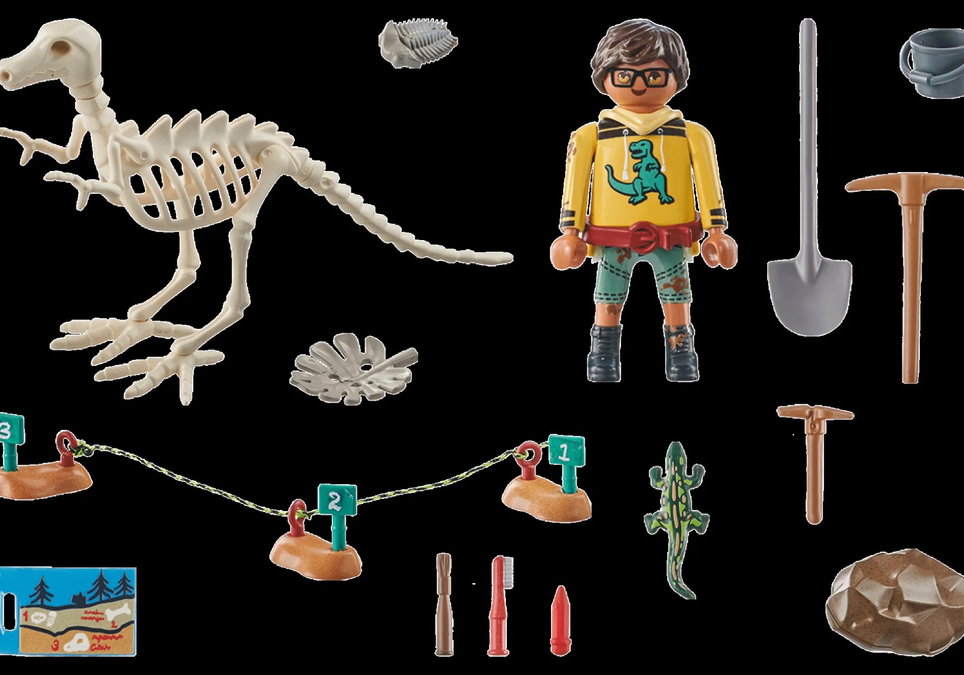Imaginaire|Dinos & Dragons|PLAYMOBIL Site archéologique avec squelette de dinosaure