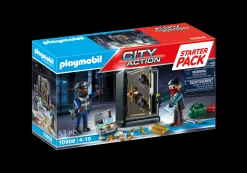 Héros Du Quotidien|Action & Aventure|PLAYMOBIL Starter Pack Policier cambrioleur de coffre-fort