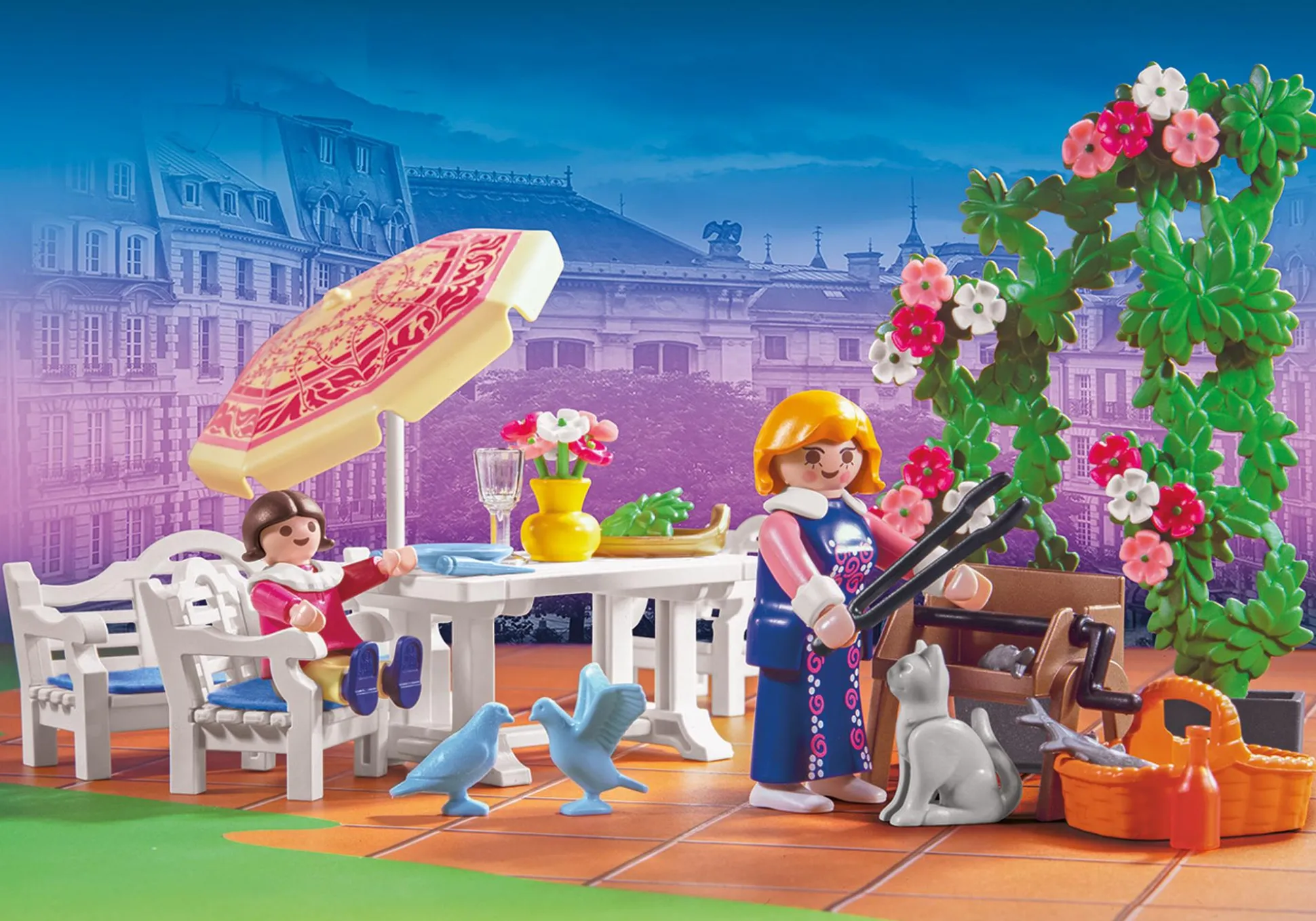 Histoire|Dollhouse|PLAYMOBIL Terrasse de jardin