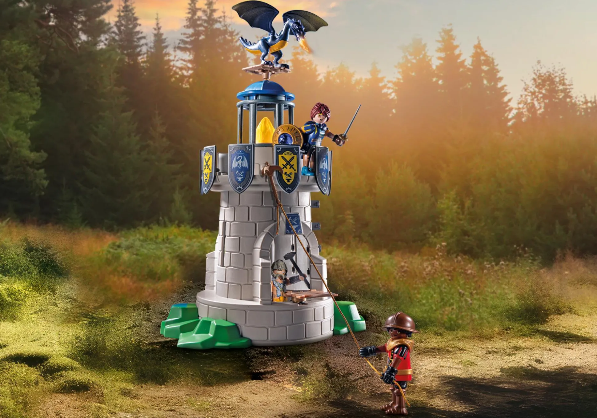 Imaginaire|Action & Aventure|PLAYMOBIL Tourelle des chevaliers de Novelmore avec dragon