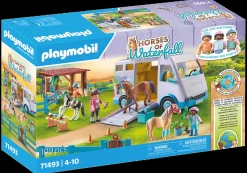 Les Animaux|PLAYMOBIL Van pour cheval et poneys avec enclos